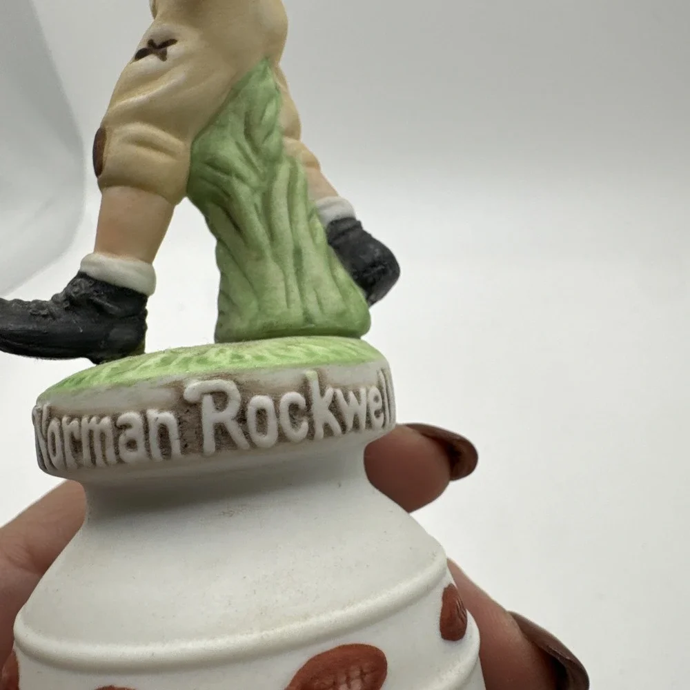 Norman Rockwell bell porcelain figurine river shore future all american football